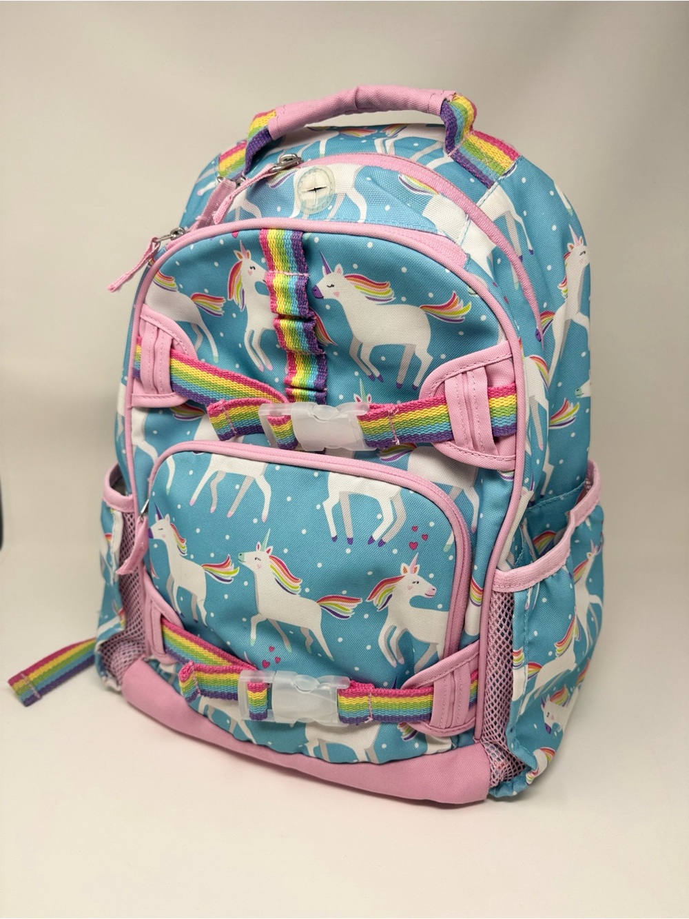 Pottery Barn Aqua Unicorn Parade Mackenzie Backpack, Large